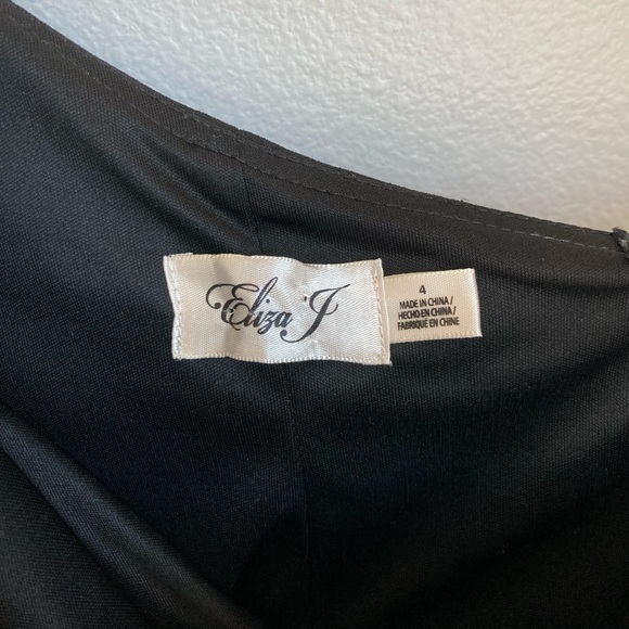 Eliza J One Shoulder Big Bow Maxi Formal Dress Black 4 - Picture 4 of 8